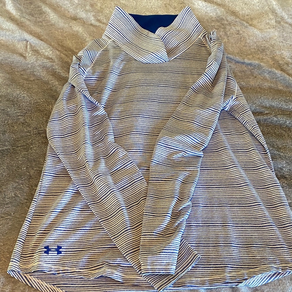 Under Armour Navy and White Striped Top